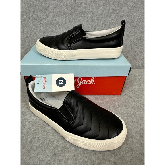 Cat & Jack Other - Cat & Jack Black Nellie‎ Sneakers Kids Size 13 Slip On Shoes